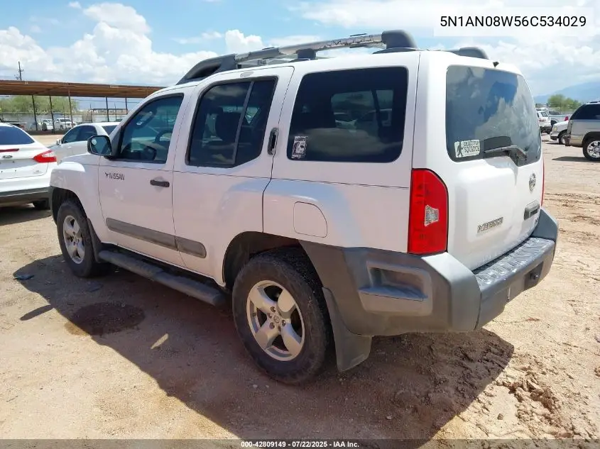 2006 Nissan Xterra Off Road/S/Se VIN: 5N1AN08W56C534029 Lot: 42809149