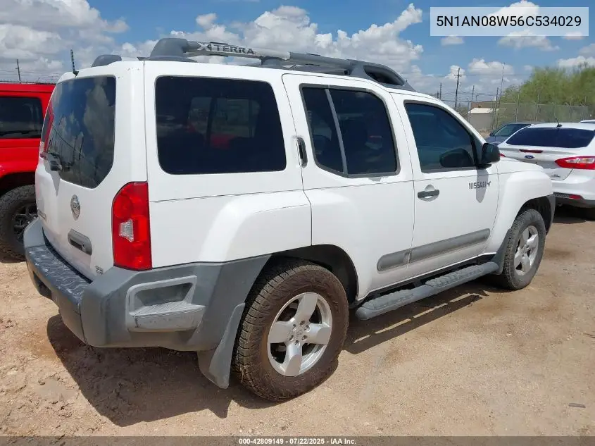2006 Nissan Xterra Off Road/S/Se VIN: 5N1AN08W56C534029 Lot: 42809149
