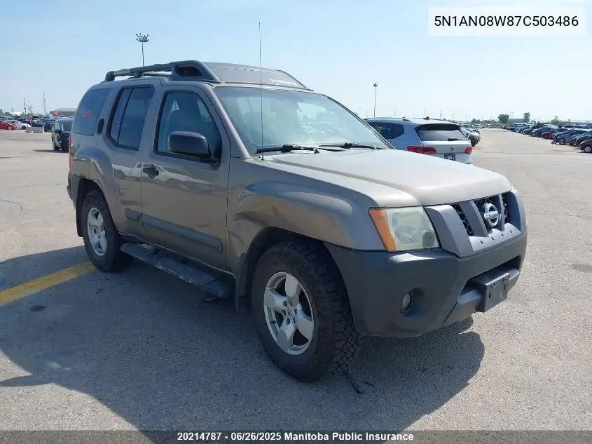 2007 Nissan Xterra Se VIN: 5N1AN08W87C503486 Lot: 20214787