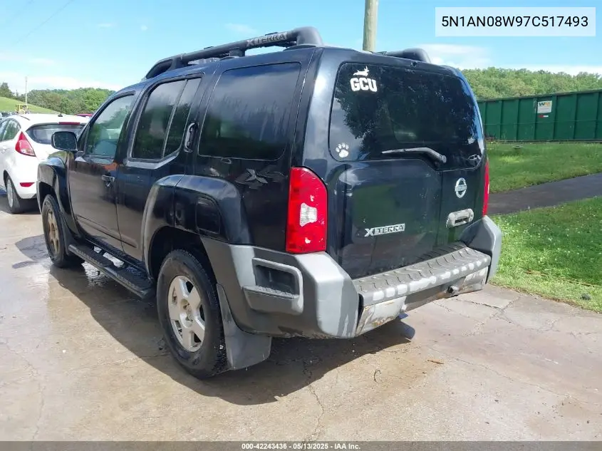 2007 Nissan Xterra S VIN: 5N1AN08W97C517493 Lot: 42243436