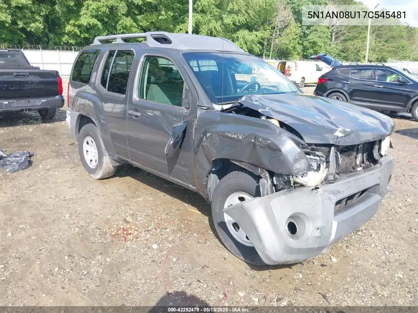 2007 Nissan Xterra X VIN: 5N1AN08U17C545481 Lot: 42252479
