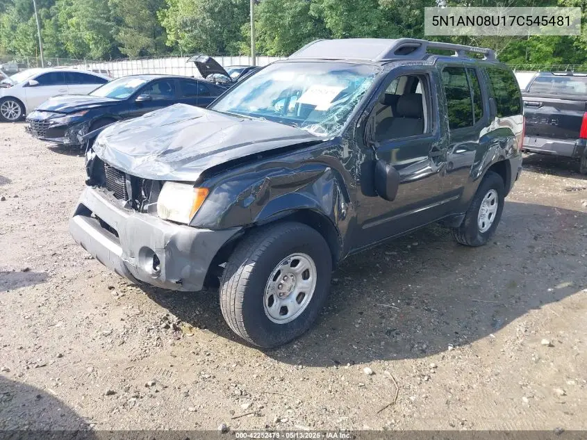 2007 Nissan Xterra X VIN: 5N1AN08U17C545481 Lot: 42252479