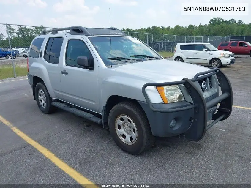 2007 Nissan Xterra X VIN: 5N1AN08W07C531783 Lot: 42576085