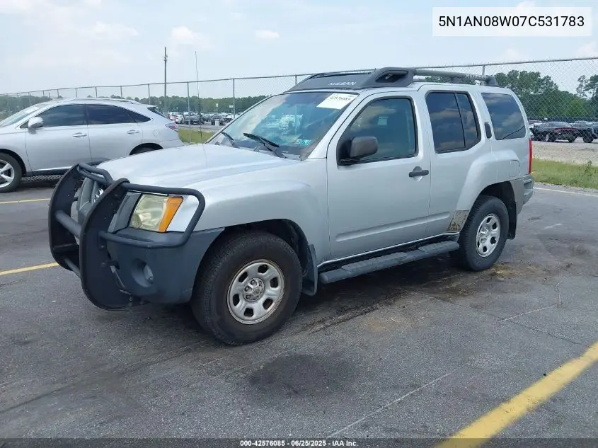 2007 Nissan Xterra X VIN: 5N1AN08W07C531783 Lot: 42576085
