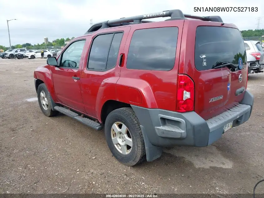 2007 Nissan Xterra S VIN: 5N1AN08W07C527183 Lot: 42604035