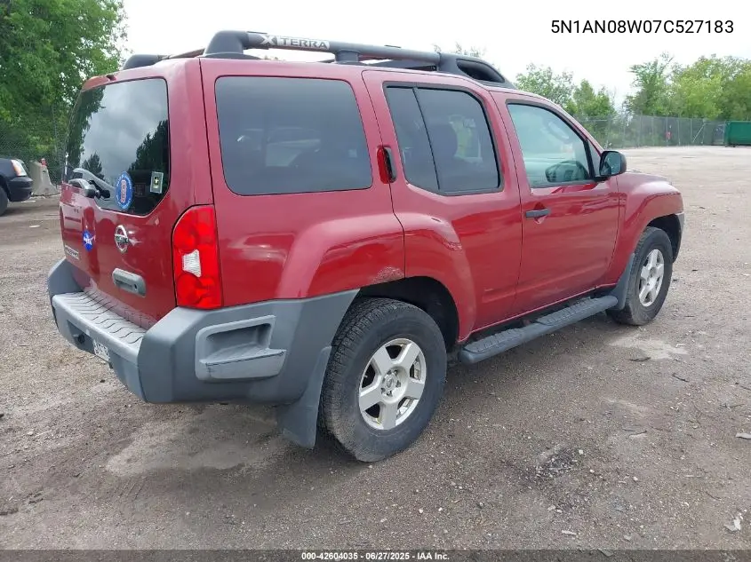 2007 Nissan Xterra S VIN: 5N1AN08W07C527183 Lot: 42604035