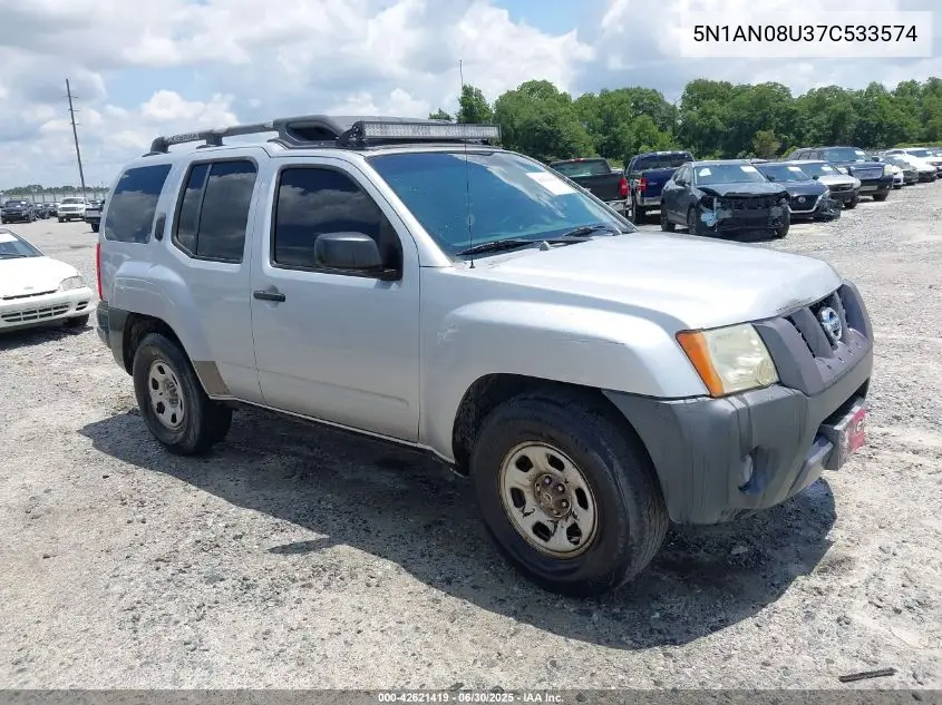 2007 Nissan Xterra X VIN: 5N1AN08U37C533574 Lot: 42621419