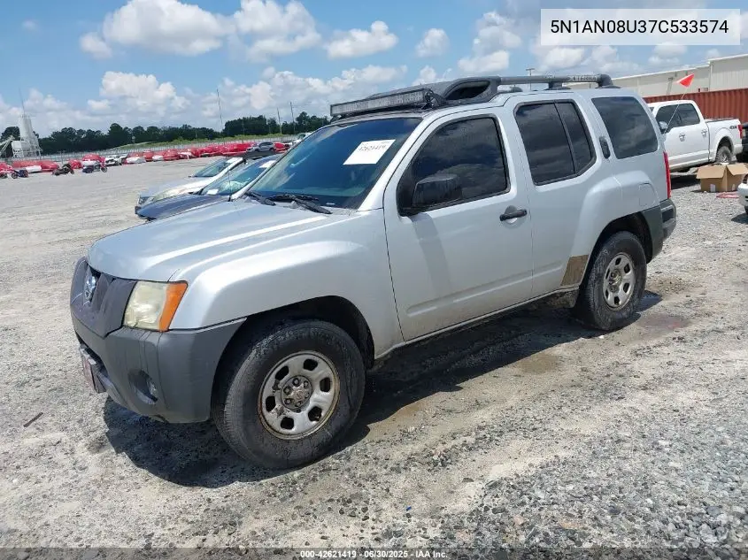 2007 Nissan Xterra X VIN: 5N1AN08U37C533574 Lot: 42621419