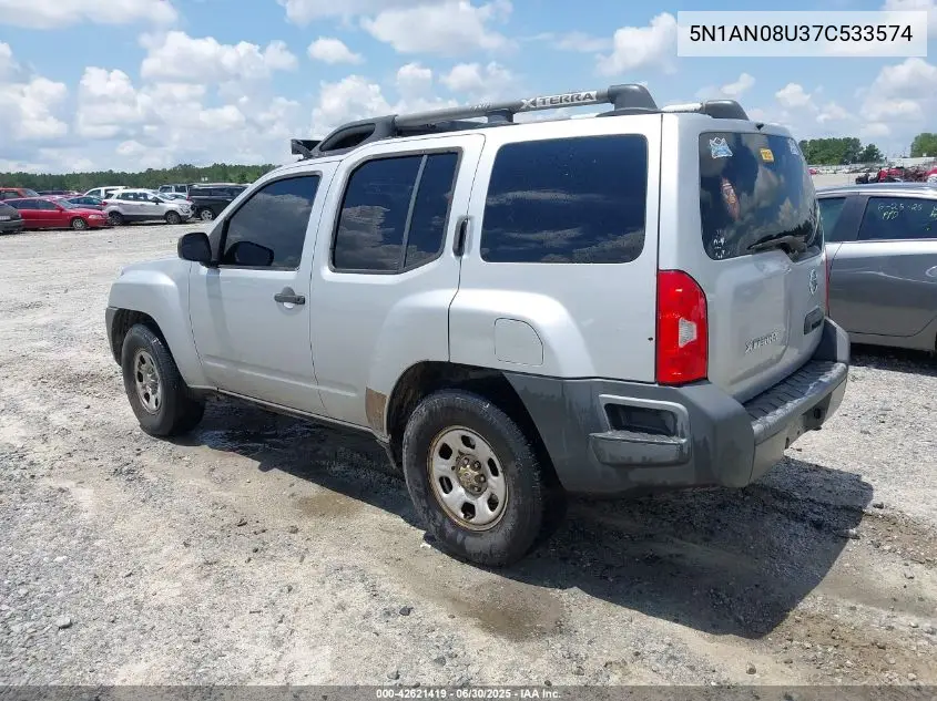 2007 Nissan Xterra X VIN: 5N1AN08U37C533574 Lot: 42621419