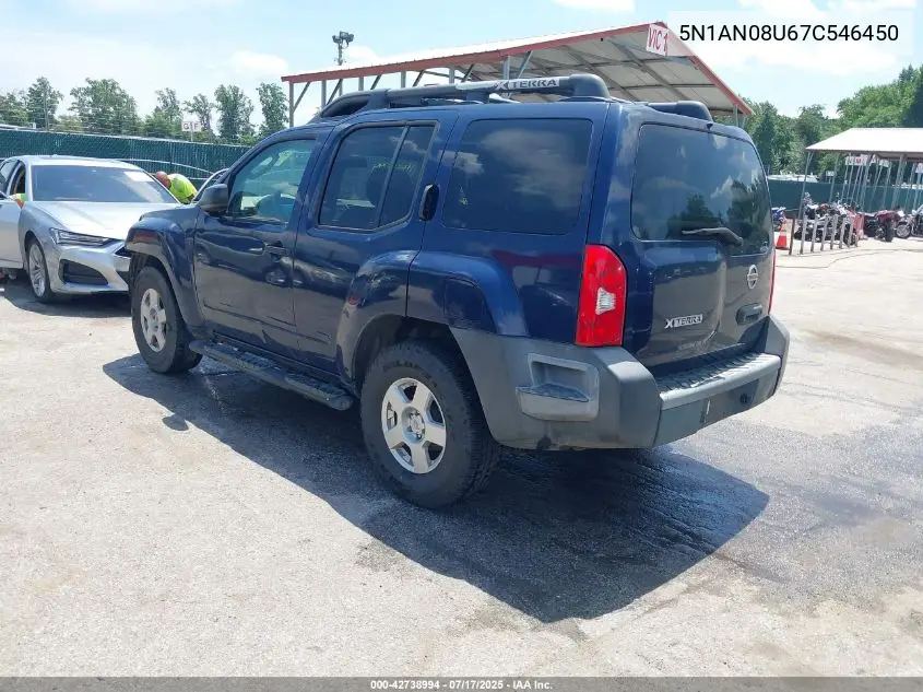 2007 Nissan Xterra S VIN: 5N1AN08U67C546450 Lot: 42738994
