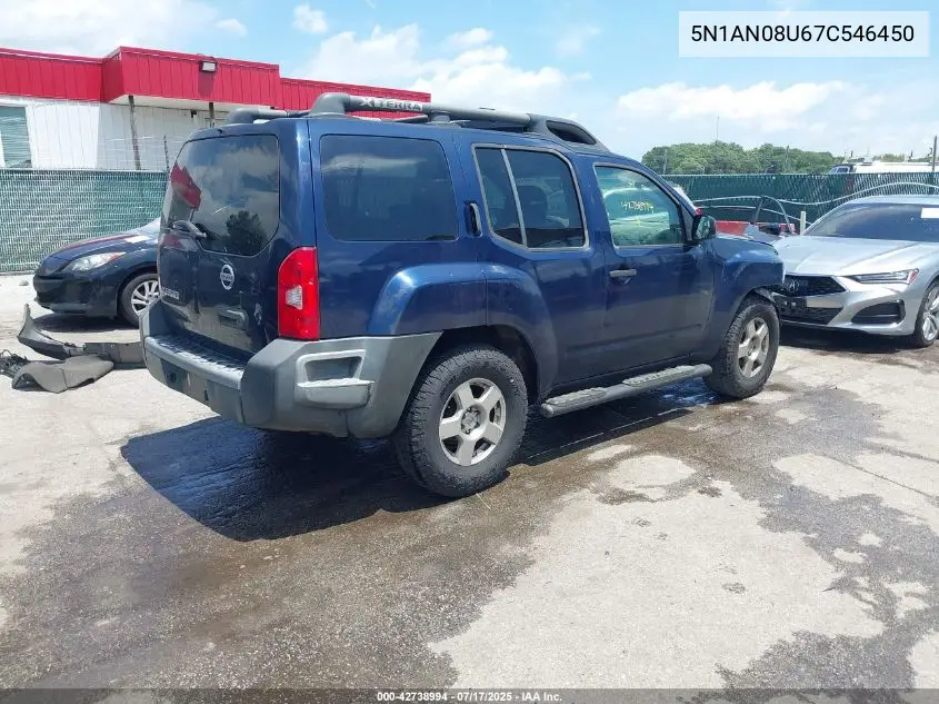 2007 Nissan Xterra S VIN: 5N1AN08U67C546450 Lot: 42738994