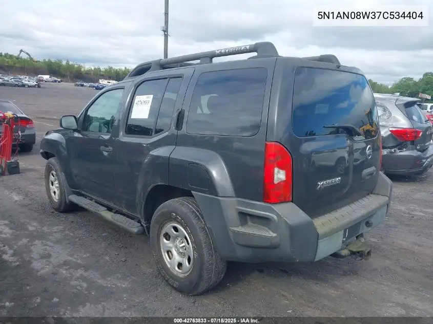 2007 Nissan Xterra X VIN: 5N1AN08W37C534404 Lot: 42763833