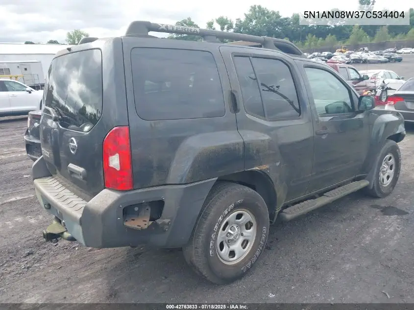 2007 Nissan Xterra X VIN: 5N1AN08W37C534404 Lot: 42763833