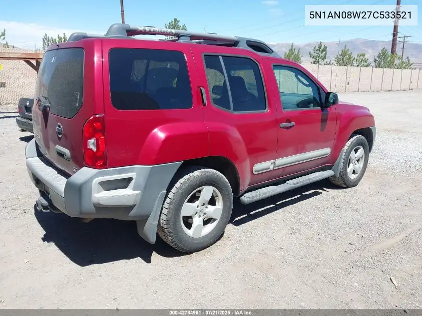 2007 Nissan Xterra Se VIN: 5N1AN08W27C533521 Lot: 42784961