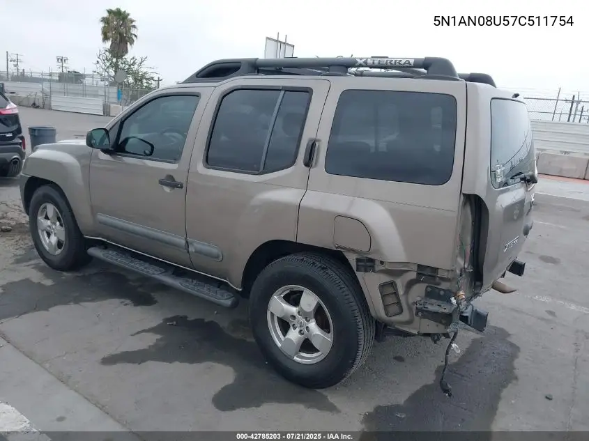 2007 Nissan Xterra Se VIN: 5N1AN08U57C511754 Lot: 42785203