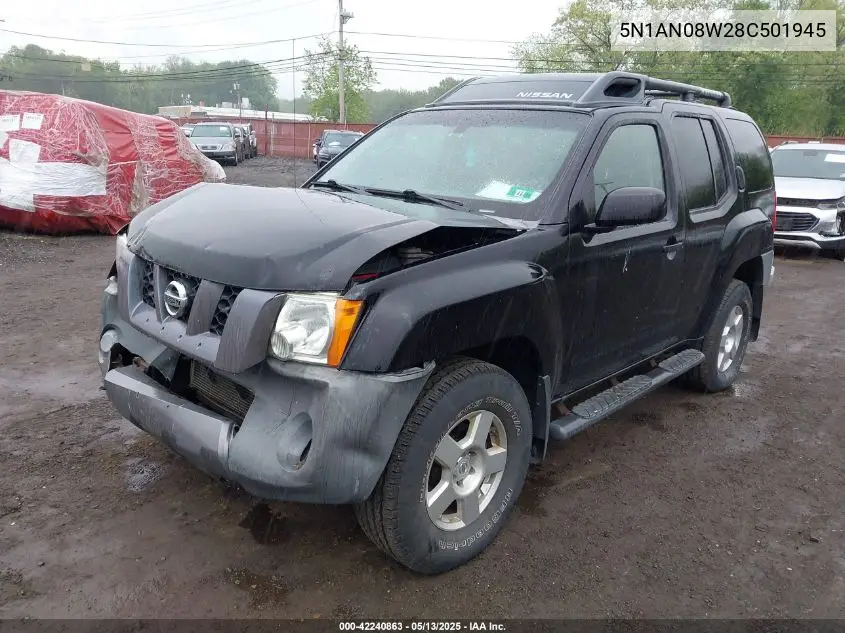 2008 Nissan Xterra S VIN: 5N1AN08W28C501945 Lot: 42240863