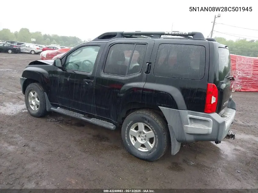 2008 Nissan Xterra S VIN: 5N1AN08W28C501945 Lot: 42240863