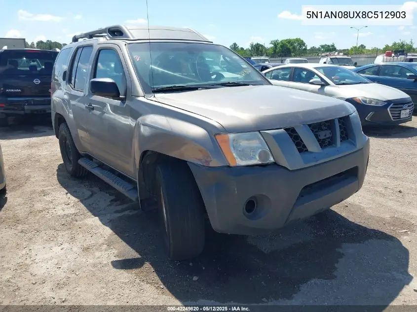 2008 Nissan Xterra S VIN: 5N1AN08UX8C512903 Lot: 42249820