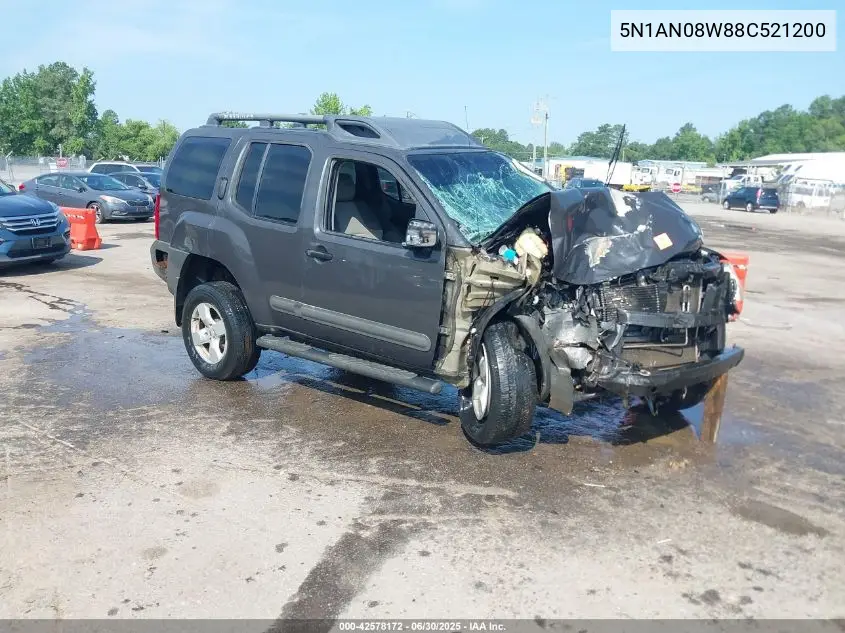 2008 Nissan Xterra Off Road/S/Se VIN: 5N1AN08W88C521200 Lot: 42578172