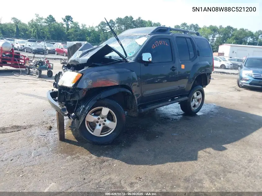 2008 Nissan Xterra Off Road/S/Se VIN: 5N1AN08W88C521200 Lot: 42578172