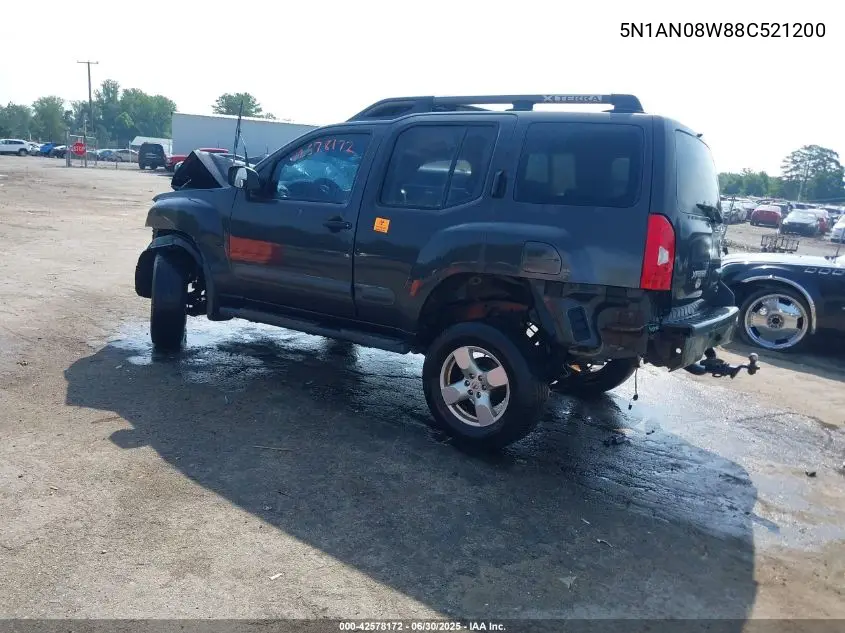 2008 Nissan Xterra Off Road/S/Se VIN: 5N1AN08W88C521200 Lot: 42578172