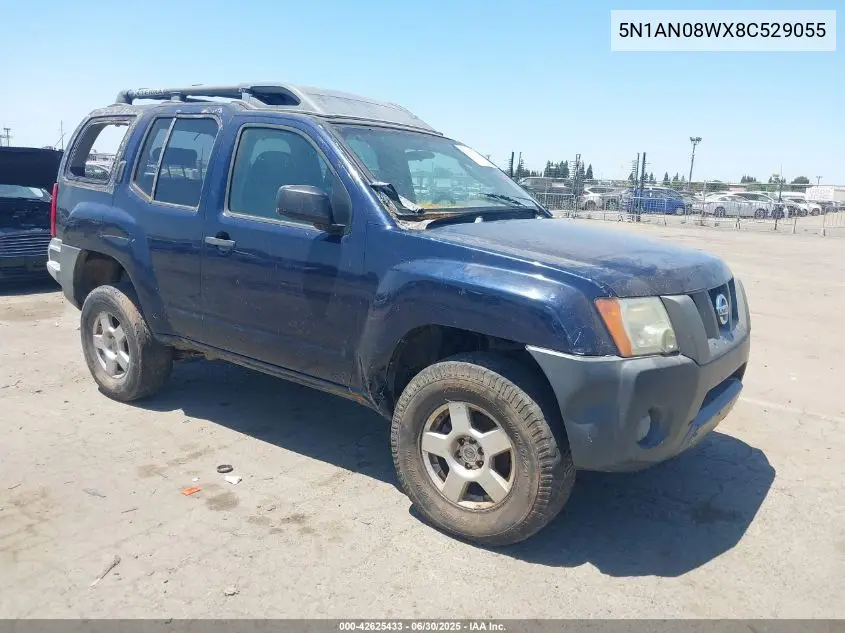 2008 Nissan Xterra S VIN: 5N1AN08WX8C529055 Lot: 42625433