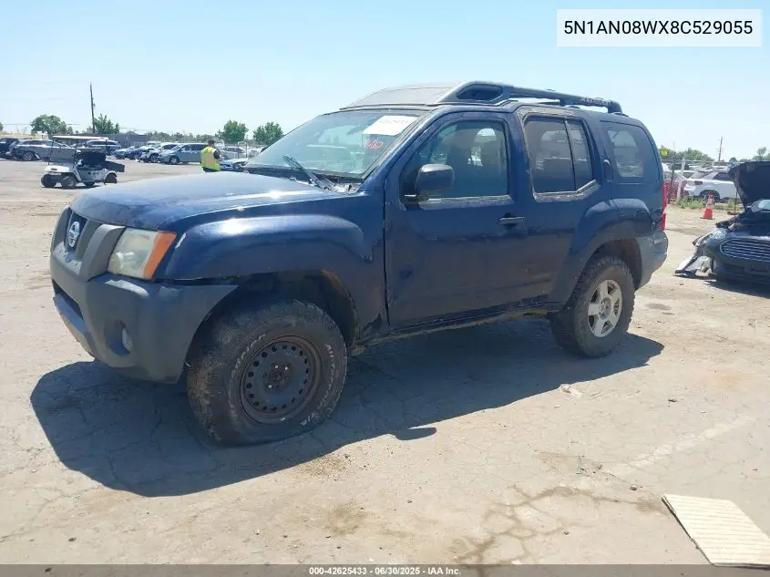 2008 Nissan Xterra S VIN: 5N1AN08WX8C529055 Lot: 42625433