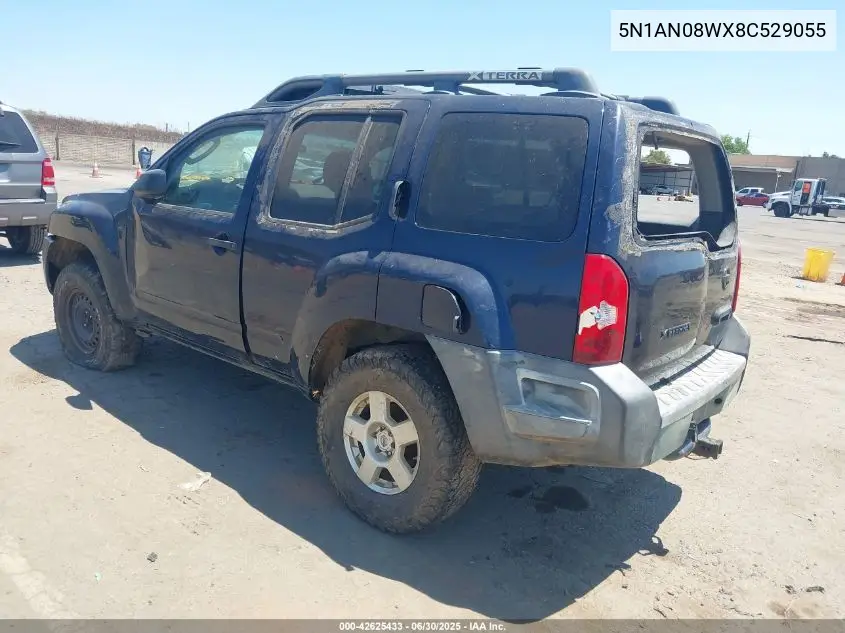 2008 Nissan Xterra S VIN: 5N1AN08WX8C529055 Lot: 42625433