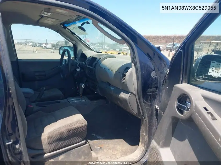 2008 Nissan Xterra S VIN: 5N1AN08WX8C529055 Lot: 42625433
