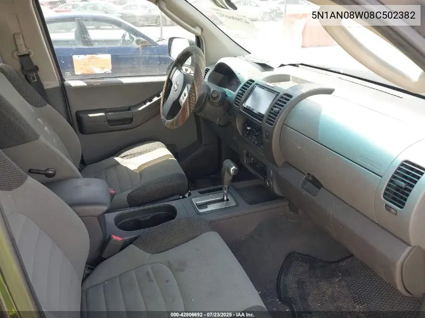 2008 Nissan Xterra S VIN: 5N1AN08W08C502382 Lot: 42806692