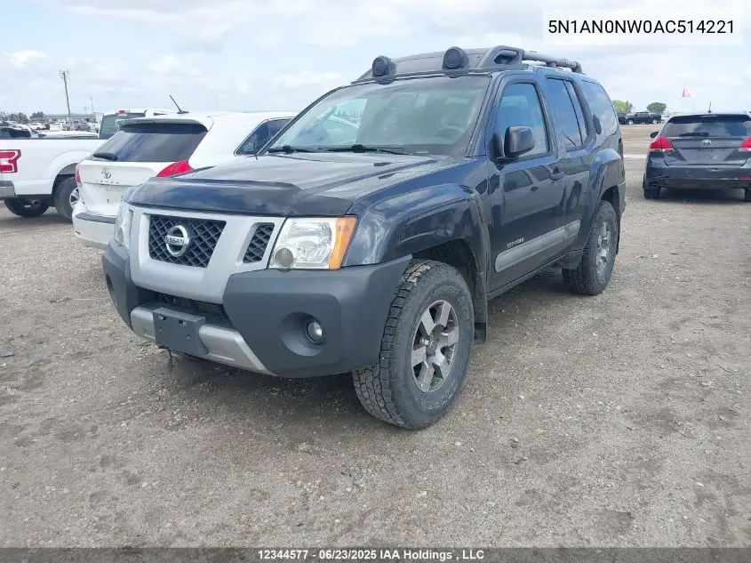 2010 Nissan Xterra Off Road/S/Se VIN: 5N1AN0NW0AC514221 Lot: 12344577