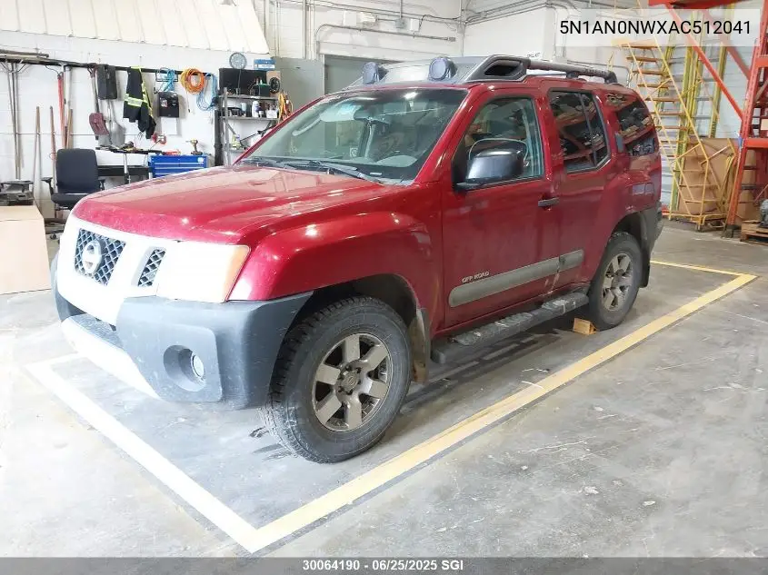 2010 Nissan Xterra Off Road VIN: 5N1AN0NWXAC512041 Lot: 30064190