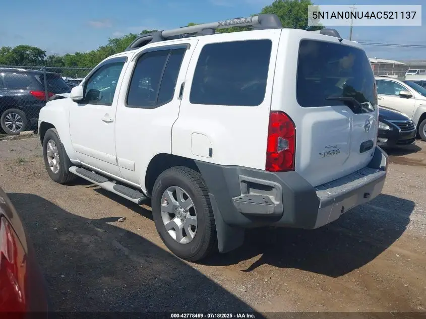 2010 Nissan Xterra Se VIN: 5N1AN0NU4AC521137 Lot: 42778469