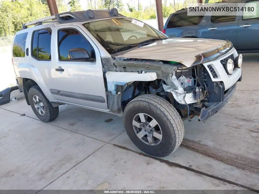 2011 Nissan Xterra Pro-4X VIN: 5N1AN0NWXBC514180 Lot: 42607453