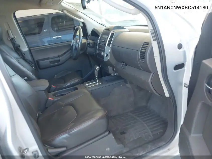 2011 Nissan Xterra Pro-4X VIN: 5N1AN0NWXBC514180 Lot: 42607453