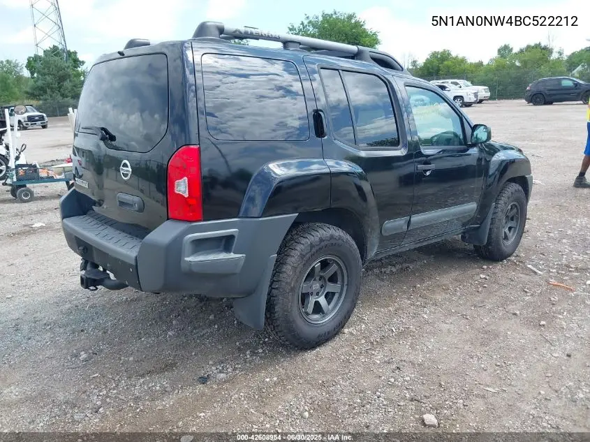 2011 Nissan Xterra S VIN: 5N1AN0NW4BC522212 Lot: 42608954