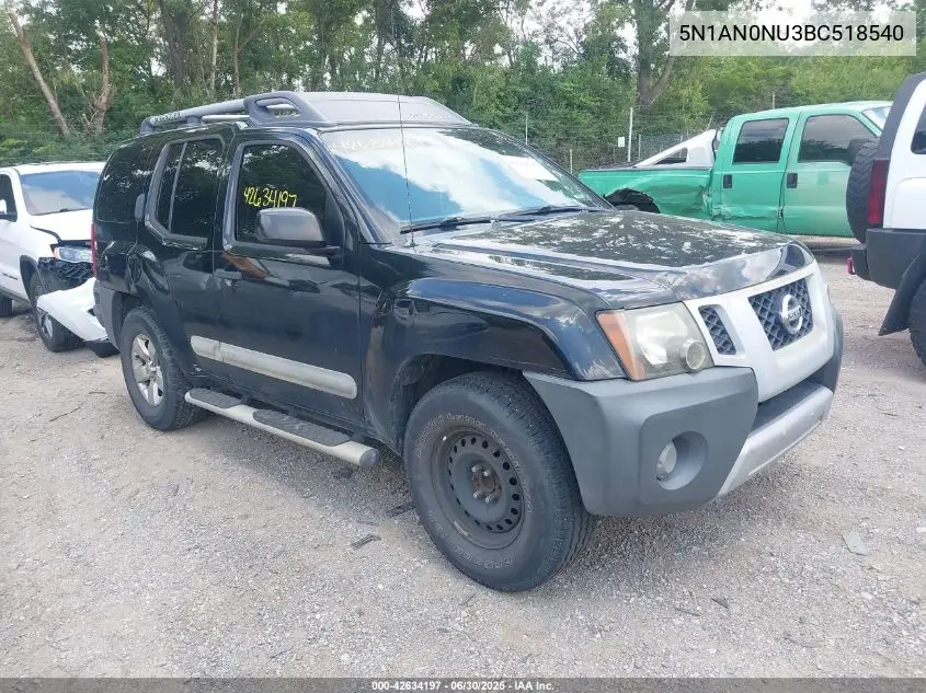 2011 Nissan Xterra S VIN: 5N1AN0NU3BC518540 Lot: 42634197