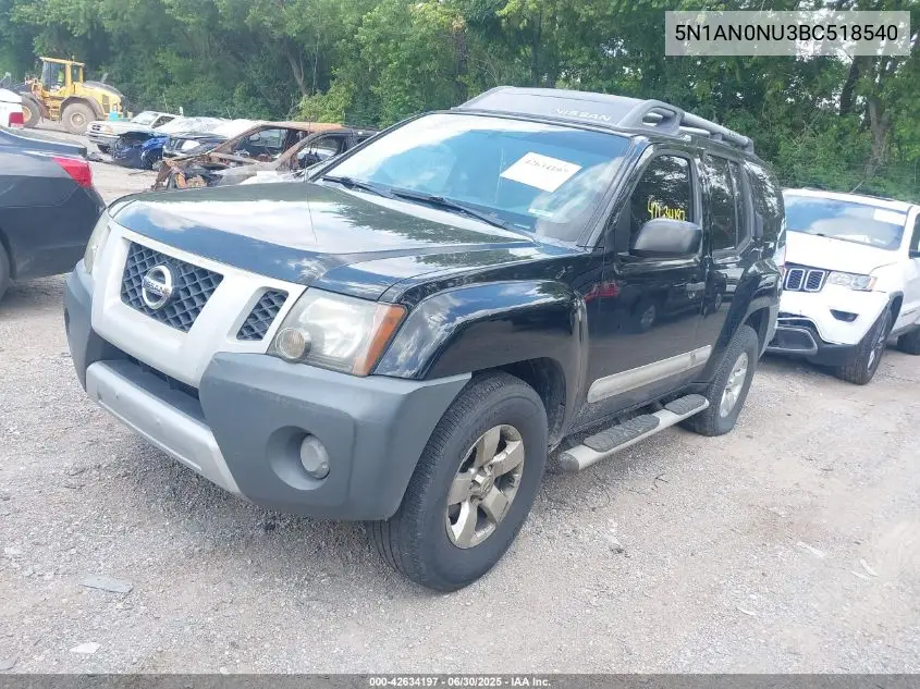 2011 Nissan Xterra S VIN: 5N1AN0NU3BC518540 Lot: 42634197