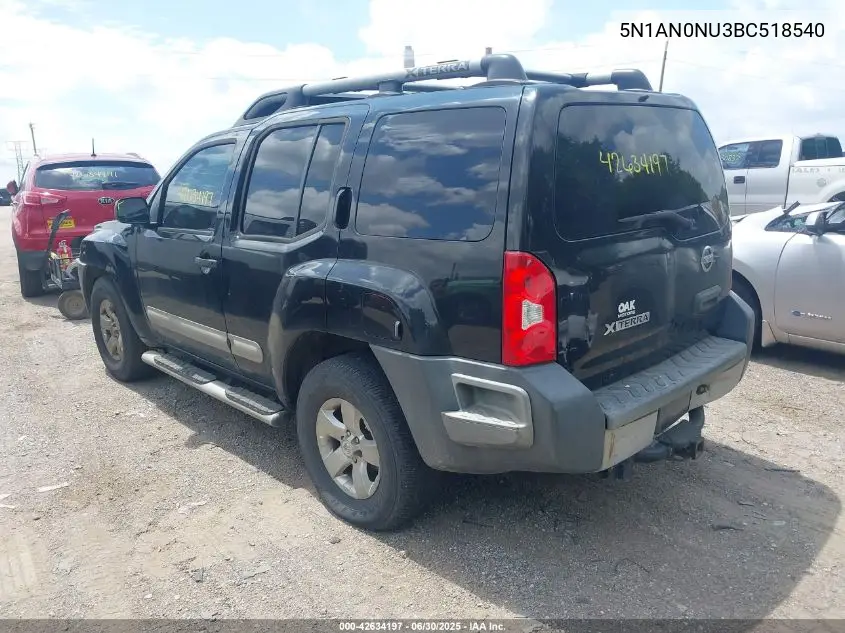 2011 Nissan Xterra S VIN: 5N1AN0NU3BC518540 Lot: 42634197