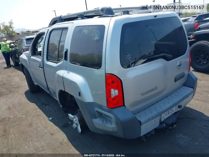 2011 Nissan Xterra S VIN: 5N1AN0NU3BC515167 Lot: 42721774