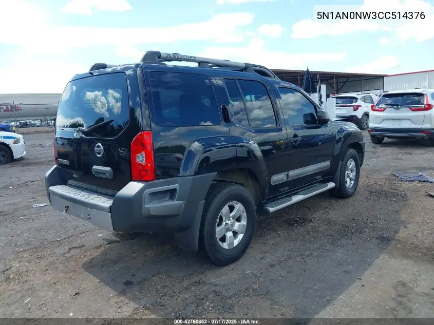 2012 Nissan Xterra S VIN: 5N1AN0NW3CC514376 Lot: 42760853