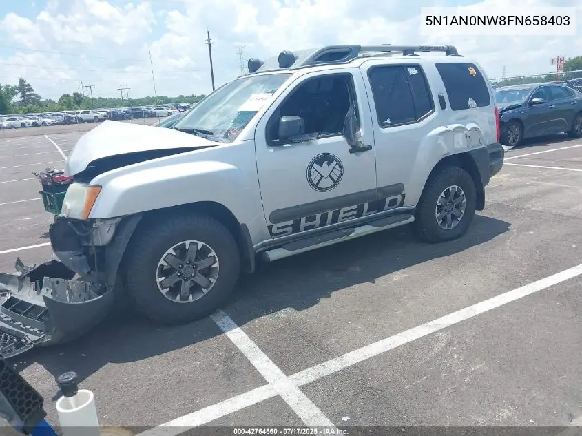 2015 Nissan Xterra Pro-4X VIN: 5N1AN0NW8FN658403 Lot: 42764560