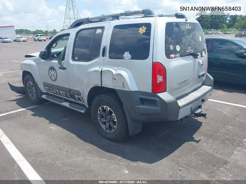 2015 Nissan Xterra Pro-4X VIN: 5N1AN0NW8FN658403 Lot: 42764560
