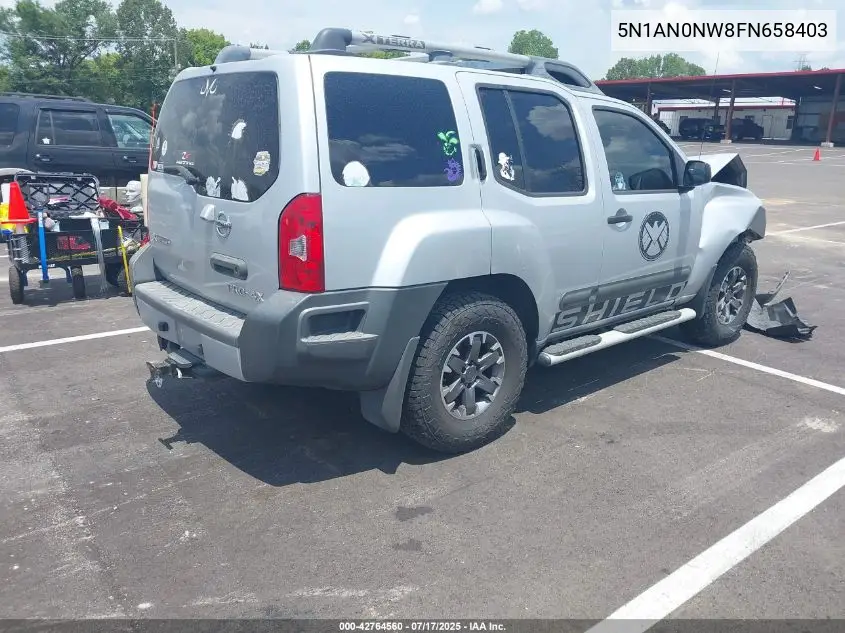 2015 Nissan Xterra Pro-4X VIN: 5N1AN0NW8FN658403 Lot: 42764560