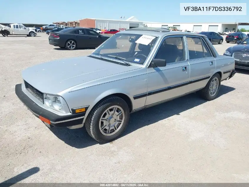 1983 Peugeot 505 VIN: VF3BA11F7DS336792 Lot: 42014602