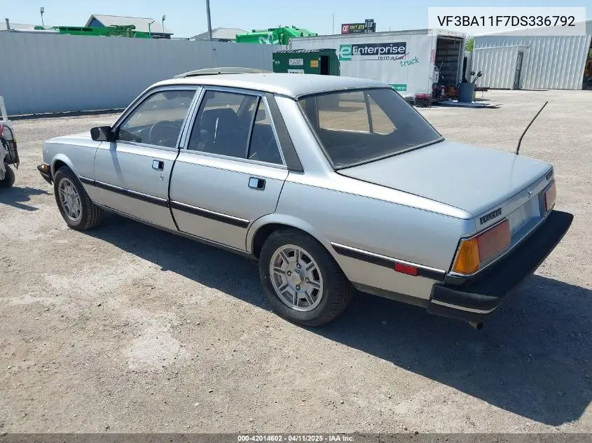 1983 Peugeot 505 VIN: VF3BA11F7DS336792 Lot: 42014602