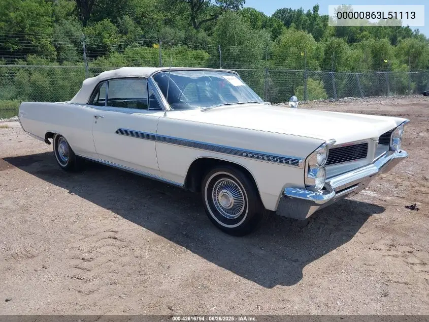 1963 Pontiac Bonneville Can VIN: 00000863L51113 Lot: 42616794
