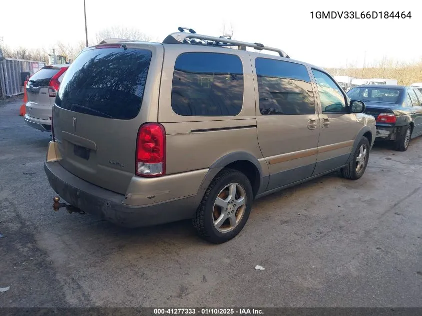 2006 Pontiac Montana Sv6 VIN: 1GMDV33L66D184464 Lot: 41277333