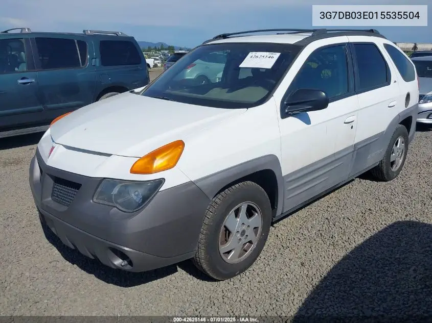 2001 Pontiac Aztek Gt VIN: 3G7DB03E015535504 Lot: 42625146