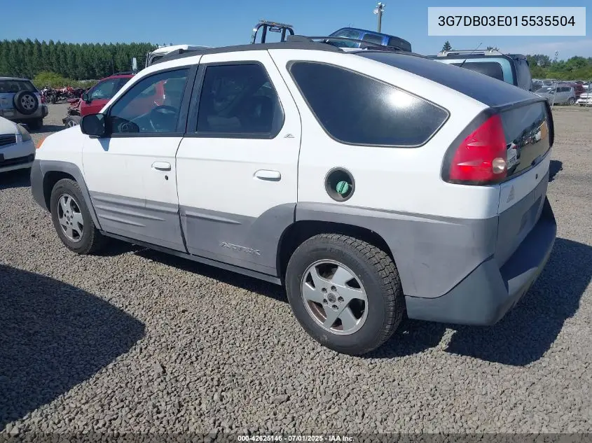 2001 Pontiac Aztek Gt VIN: 3G7DB03E015535504 Lot: 42625146